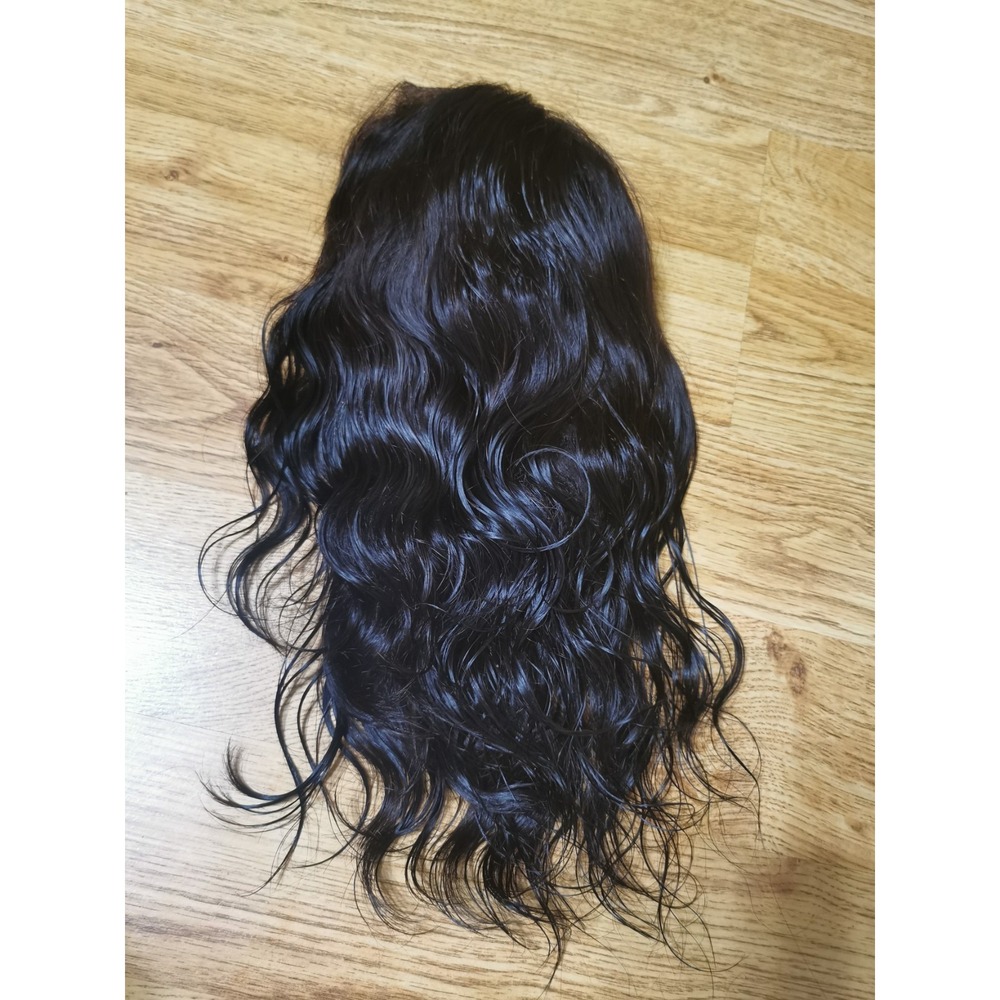 Quality Lace Closure Dark Brown Human Hair wig 12-14" Color 1B Light Wave